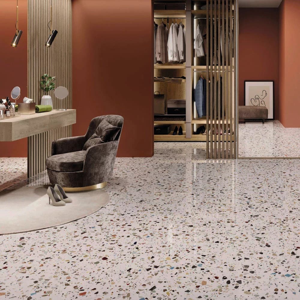 Dressing avec sol terrazzo coloré